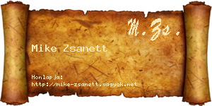 Mike Zsanett névjegykártya